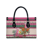 Aussie Galah Christmas Leather Bag Festive Knitted Pattern Inspired