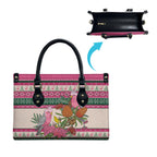 Aussie Galah Christmas Leather Bag Festive Knitted Pattern Inspired