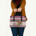 Aussie Galah Christmas Leather Bag Festive Knitted Pattern Inspired