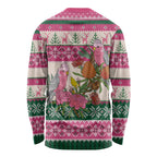 Aussie Galah Christmas Long Sleeve Shirt Festive Knitted Pattern Inspired