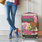 Aussie Galah Christmas Luggage Cover Festive Knitted Pattern Inspired