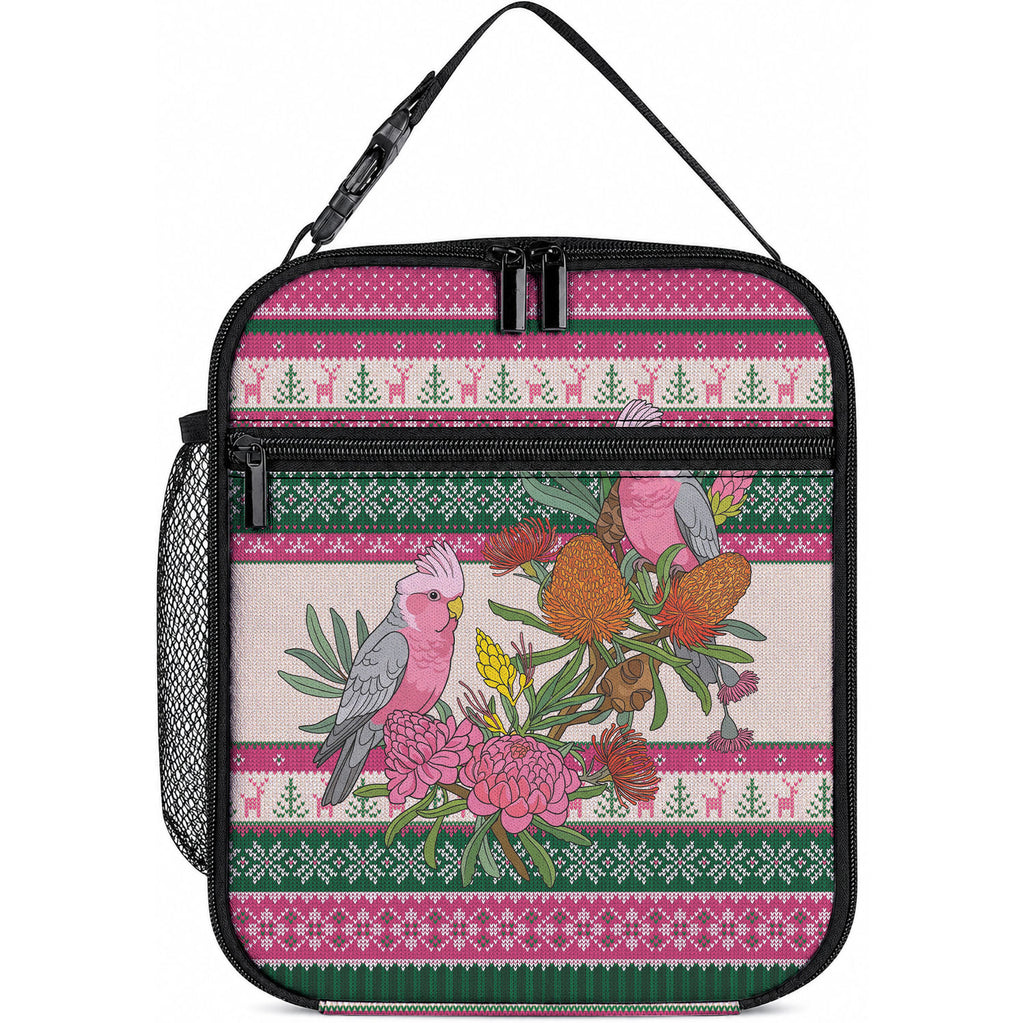 Aussie Galah Christmas Lunch Bag Festive Knitted Pattern Inspired