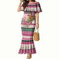 Aussie Galah Christmas Mermaid Dress Festive Knitted Pattern Inspired