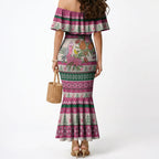Aussie Galah Christmas Mermaid Dress Festive Knitted Pattern Inspired