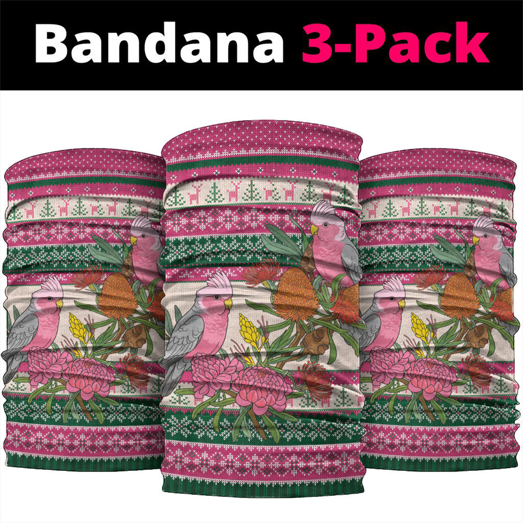Aussie Galah Christmas Neck Gaiter Festive Knitted Pattern Inspired