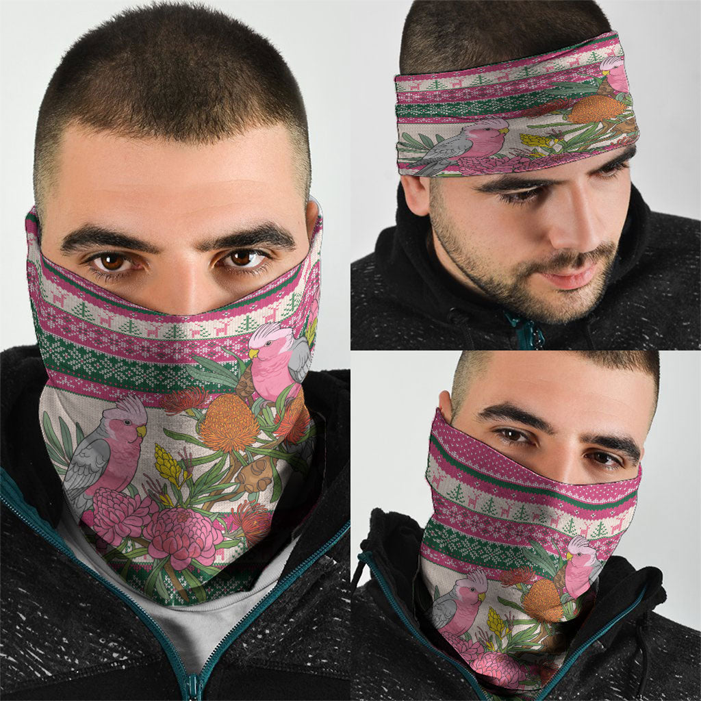 Aussie Galah Christmas Neck Gaiter Festive Knitted Pattern Inspired