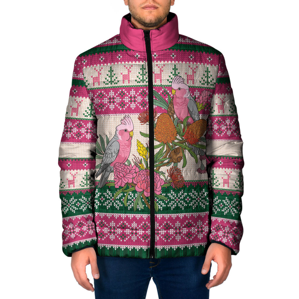 Aussie Galah Christmas Padded Jacket Festive Knitted Pattern Inspired
