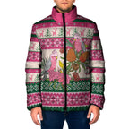 Aussie Galah Christmas Padded Jacket Festive Knitted Pattern Inspired