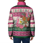 Aussie Galah Christmas Padded Jacket Festive Knitted Pattern Inspired