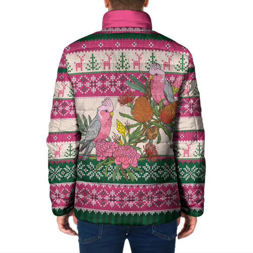 Aussie Galah Christmas Padded Jacket Festive Knitted Pattern Inspired
