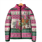 Aussie Galah Christmas Padded Jacket Festive Knitted Pattern Inspired