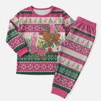 Aussie Galah Christmas Pajama Set Festive Knitted Pattern Inspired