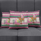 Aussie Galah Christmas Pillow Cover Festive Knitted Pattern Inspired
