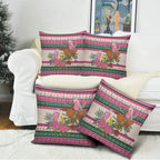 Aussie Galah Christmas Pillow Cover Festive Knitted Pattern Inspired