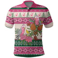 Aussie Galah Christmas Polo Shirt Festive Knitted Pattern Inspired