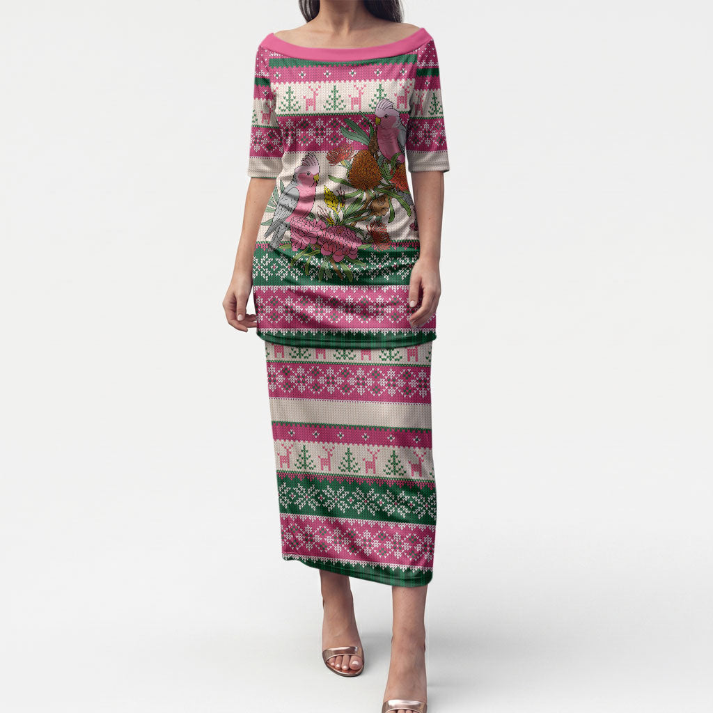Aussie Galah Christmas Puletasi Festive Knitted Pattern Inspired