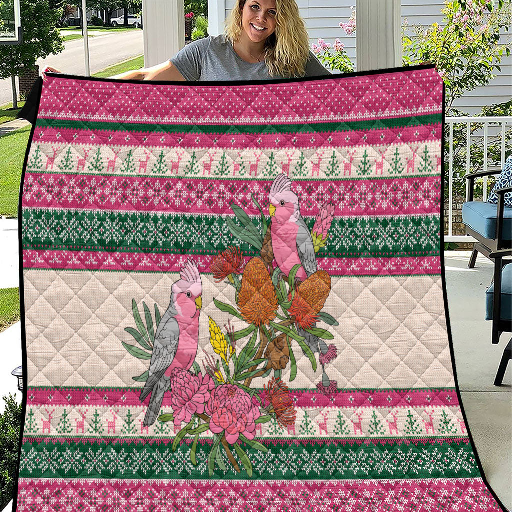 Aussie Galah Christmas Quilt Festive Knitted Pattern Inspired