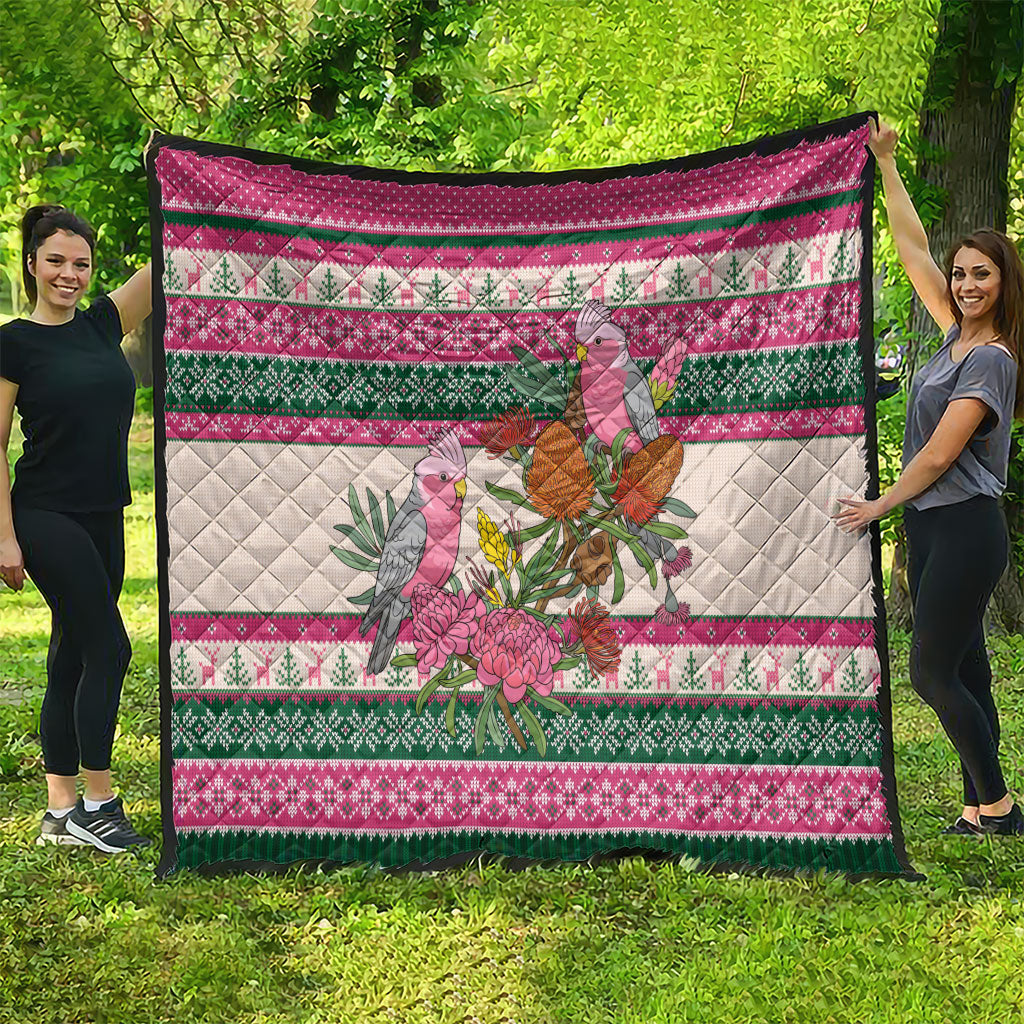 Aussie Galah Christmas Quilt Festive Knitted Pattern Inspired