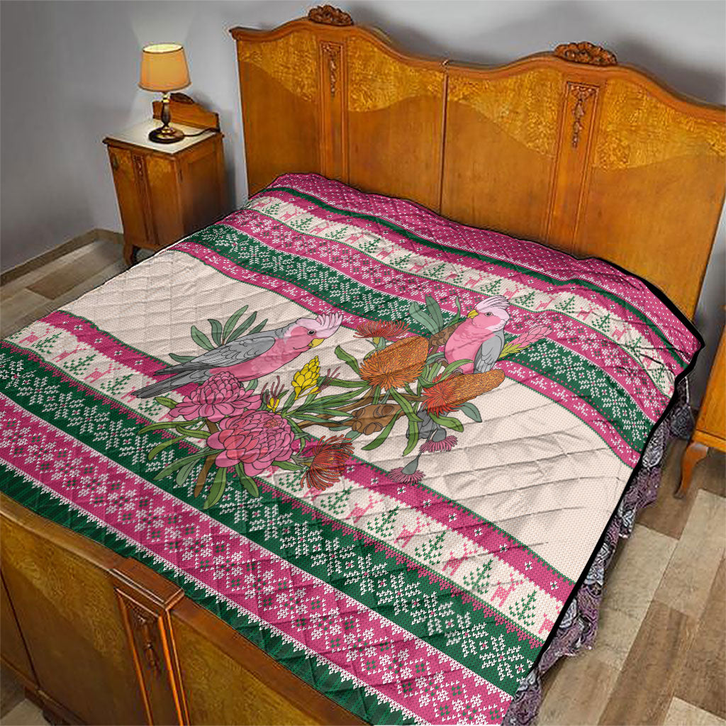 Aussie Galah Christmas Quilt Festive Knitted Pattern Inspired