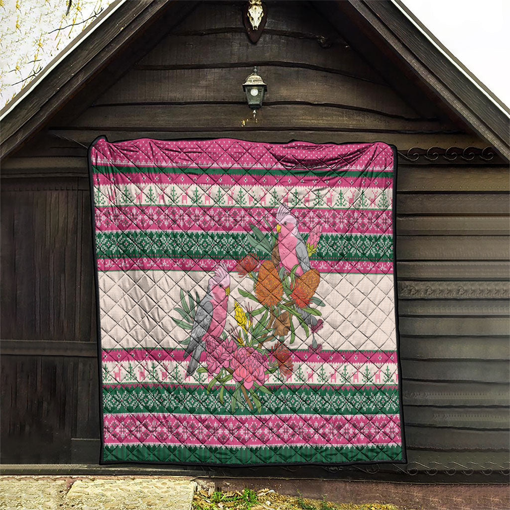 Aussie Galah Christmas Quilt Festive Knitted Pattern Inspired