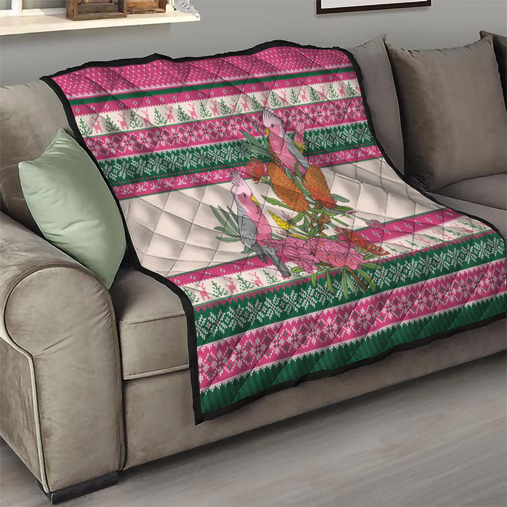 Aussie Galah Christmas Quilt Festive Knitted Pattern Inspired