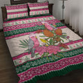 Aussie Galah Christmas Quilt Bed Set Festive Knitted Pattern Inspired