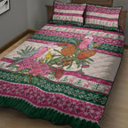 Aussie Galah Christmas Quilt Bed Set Festive Knitted Pattern Inspired
