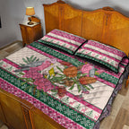 Aussie Galah Christmas Quilt Bed Set Festive Knitted Pattern Inspired