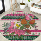 Aussie Galah Christmas Round Carpet Festive Knitted Pattern Inspired