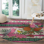 Aussie Galah Christmas Round Carpet Festive Knitted Pattern Inspired