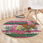 Aussie Galah Christmas Round Carpet Festive Knitted Pattern Inspired