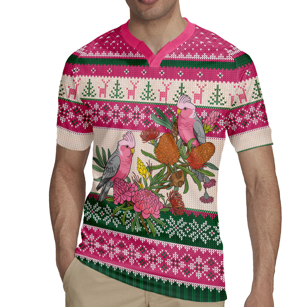 Aussie Galah Christmas Rugby Jersey Festive Knitted Pattern Inspired