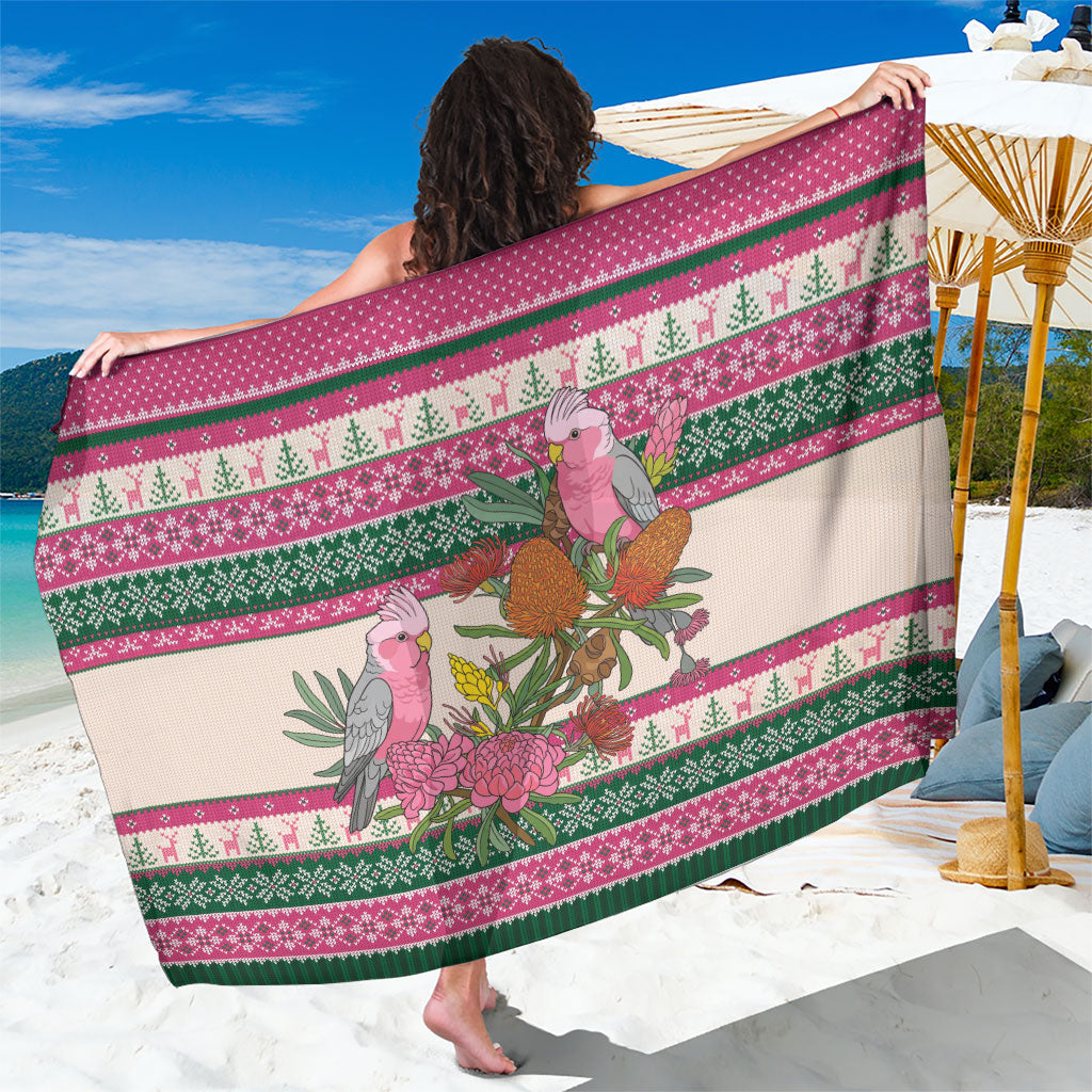 Aussie Galah Christmas Sarong Festive Knitted Pattern Inspired