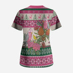 Aussie Galah Christmas Scrub Top Festive Knitted Pattern Inspired