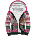 Aussie Galah Christmas Sherpa Hoodie Festive Knitted Pattern Inspired