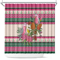 Aussie Galah Christmas Shower Curtain Festive Knitted Pattern Inspired