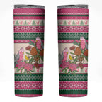 Aussie Galah Christmas Skinny Tumbler Festive Knitted Pattern Inspired