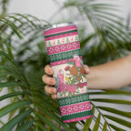 Aussie Galah Christmas Skinny Tumbler Festive Knitted Pattern Inspired
