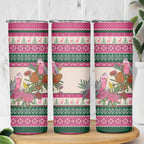 Aussie Galah Christmas Skinny Tumbler Festive Knitted Pattern Inspired