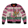 Aussie Galah Christmas Sleeve Zip Bomber Jacket Festive Knitted Pattern Inspired
