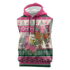 Aussie Galah Christmas Sleeveless Hoodie Festive Knitted Pattern Inspired