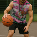 Aussie Galah Christmas Sleeveless Hoodie Festive Knitted Pattern Inspired