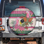 Aussie Galah Christmas Spare Tire Cover Festive Knitted Pattern Inspired