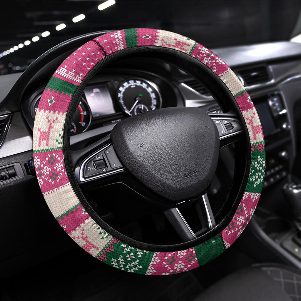 Aussie Galah Christmas Steering Wheel Cover Festive Knitted Pattern Inspired