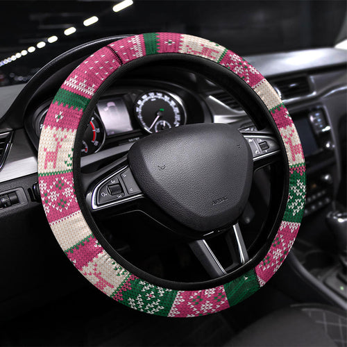 Aussie Galah Christmas Steering Wheel Cover Festive Knitted Pattern Inspired
