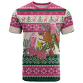 Aussie Galah Christmas T Shirt Festive Knitted Pattern Inspired