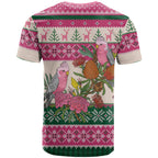 Aussie Galah Christmas T Shirt Festive Knitted Pattern Inspired