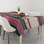 Aussie Galah Christmas Tablecloth Festive Knitted Pattern Inspired