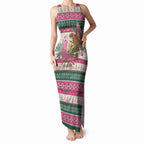 Aussie Galah Christmas Tank Maxi Dress Festive Knitted Pattern Inspired