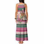 Aussie Galah Christmas Tank Maxi Dress Festive Knitted Pattern Inspired